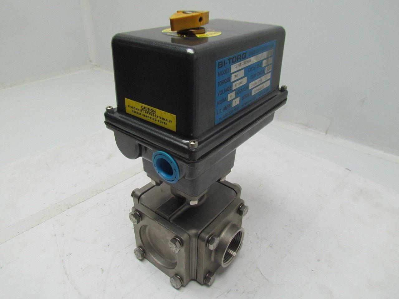 BI-TORQ IS3WT12300EA4 Electrically Actuated Full Port SS Ball Valve 1-1/4" NPT