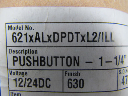 Schlage 621XALXDPDTXL2/ILL 1-1/4" Pushbutton Aluminum Double Pole Double Throw