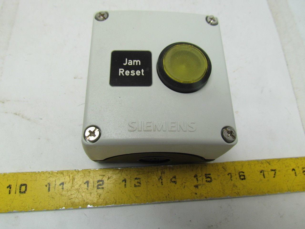 Siemens 3SBES9003 Horizontal Pushbutton Station Jam Reset Illuminated Yellow
