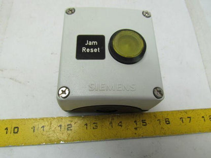 Siemens 3SBES9003 Horizontal Pushbutton Station Jam Reset Illuminated Yellow