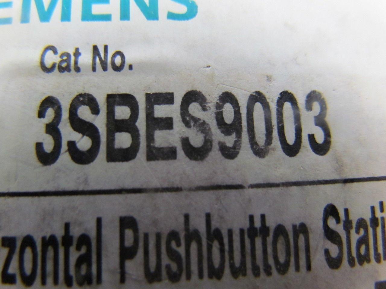 Siemens 3SBES9003 Horizontal Pushbutton Station Jam Reset Illuminated Yellow