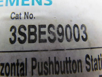 Siemens 3SBES9003 Horizontal Pushbutton Station Jam Reset Illuminated Yellow