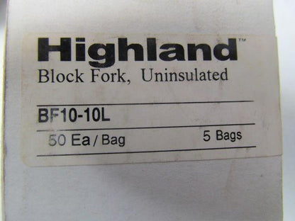 3M Highland BF10-10L Uninsulated Fork Terminals 12-10 Gauge Lot of 5 Bags of 50