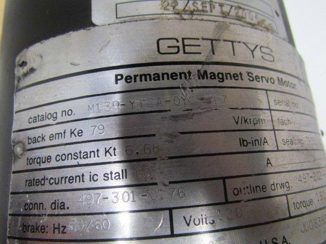 Gettys M139-YY3A-0YOY-17 120V Servo Motor Permanet Magnet