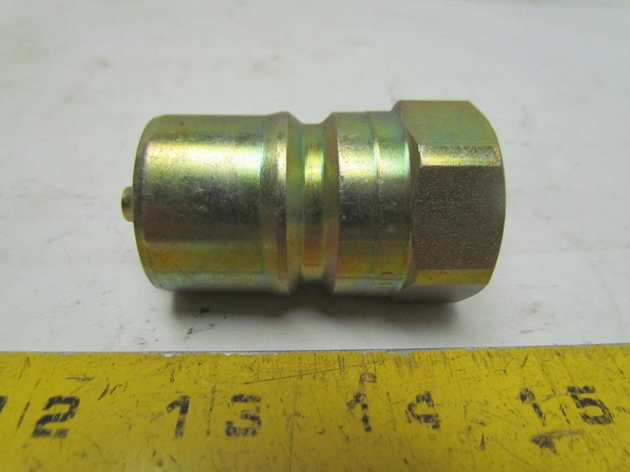 Dynaquip 3/4"NPt Quick Coupling Hydraulic Coupler Steel Two Way Shutoff