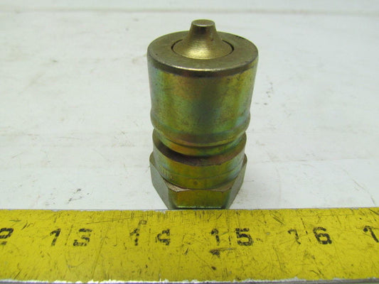 Dynaquip 3/4"NPt Quick Coupling Hydraulic Coupler Steel Two Way Shutoff