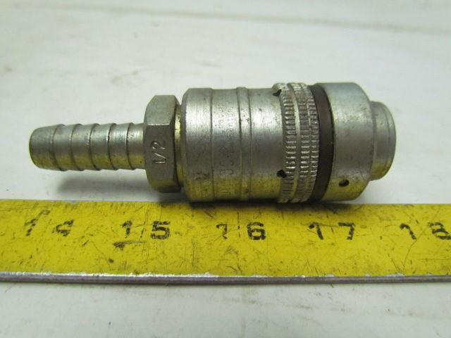 Dynaquip DC-2 1/2"NPT Quick Coupler Hydraulic Coupling Steel w/1/4" Hose Barb