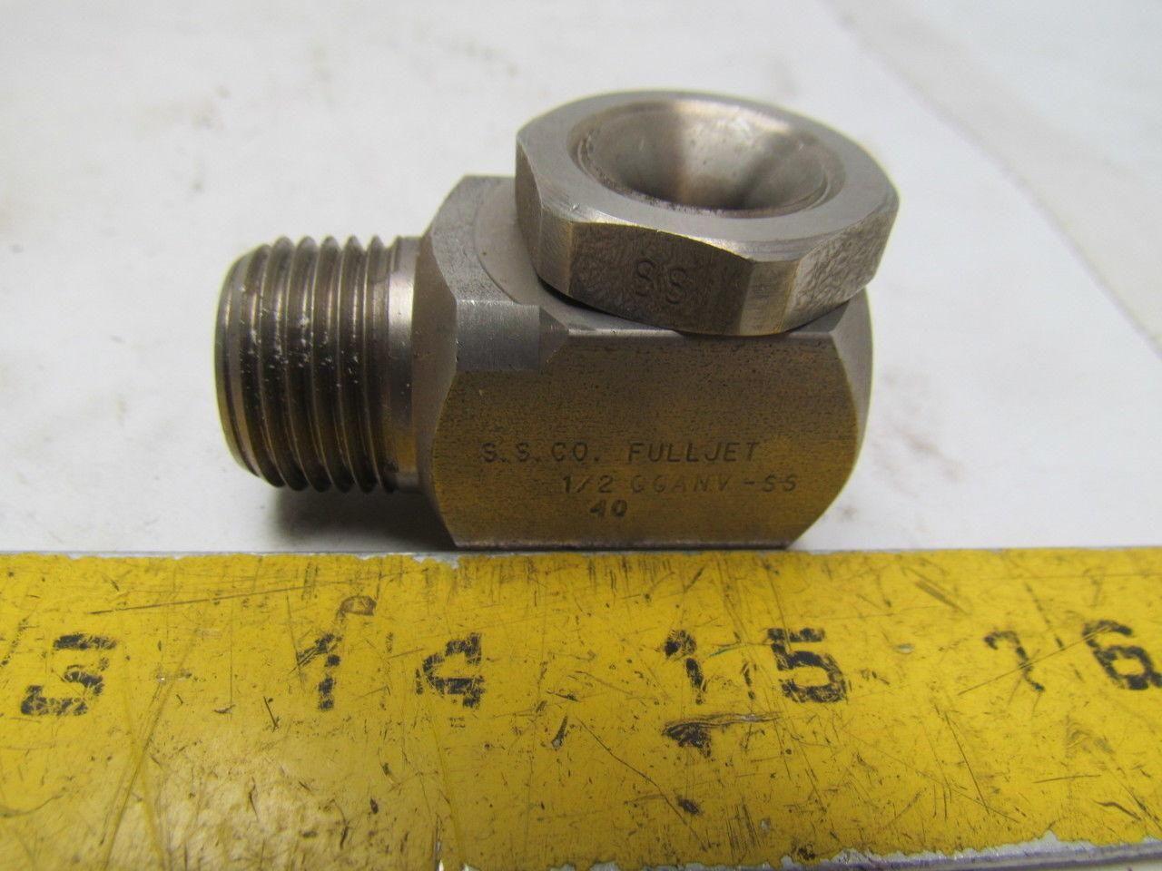 Spraying Systems GGANV-SS Vaneless Removable Cap Fulljet Spray Nozzle Size 40