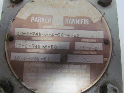 Parker 10-S-74W-M-2-CC-4-53 Tell-Tale Hydraulic Filter 1" NPT Ports