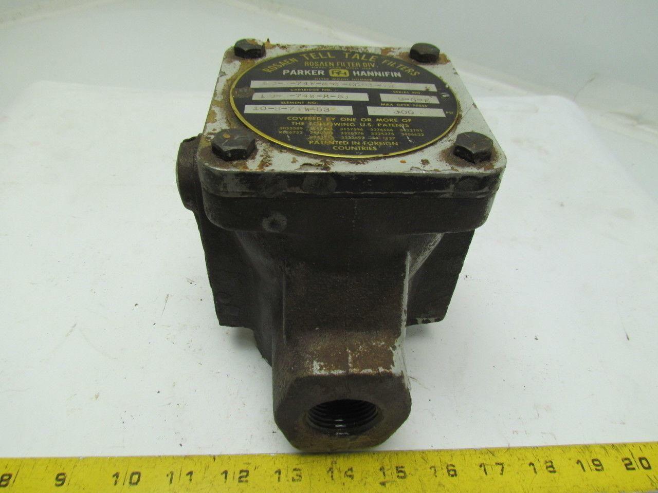 Parker 10-S-74W-M-2-CC-1-53 Tell-Tale Hydraulic Filter 1" NPT Ports