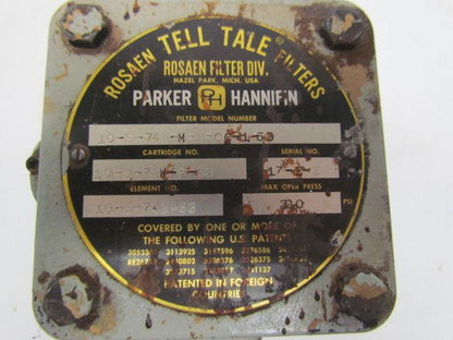 Parker 10-S-74W-M-2-CC-1-53 Tell-Tale Hydraulic Filter 1" NPT Ports
