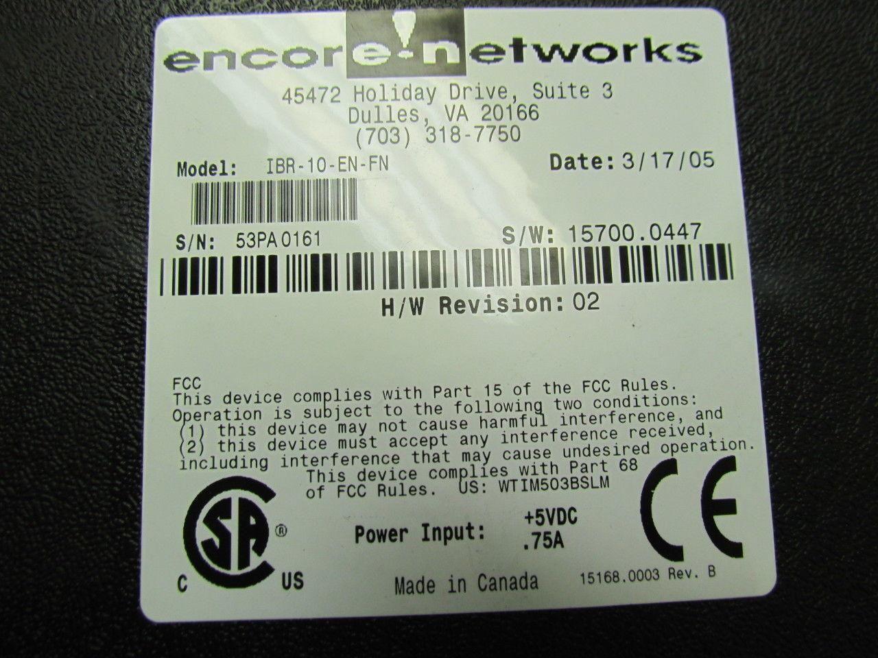 Encore Networks IBR-10-EN-FN Low-end Legacy To IP Converter W/Power Cord