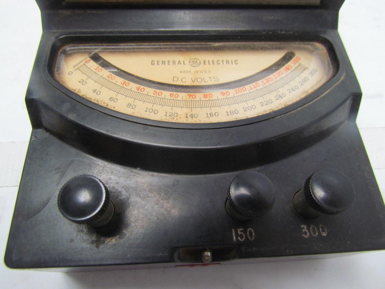 GE General Electric 50-201031RHRH1 DC Voltmeter 150 & 300 Volt Scales Type DP-9