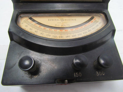 GE General Electric 50-201031RHRH1 DC Voltmeter 150 & 300 Volt Scales Type DP-9