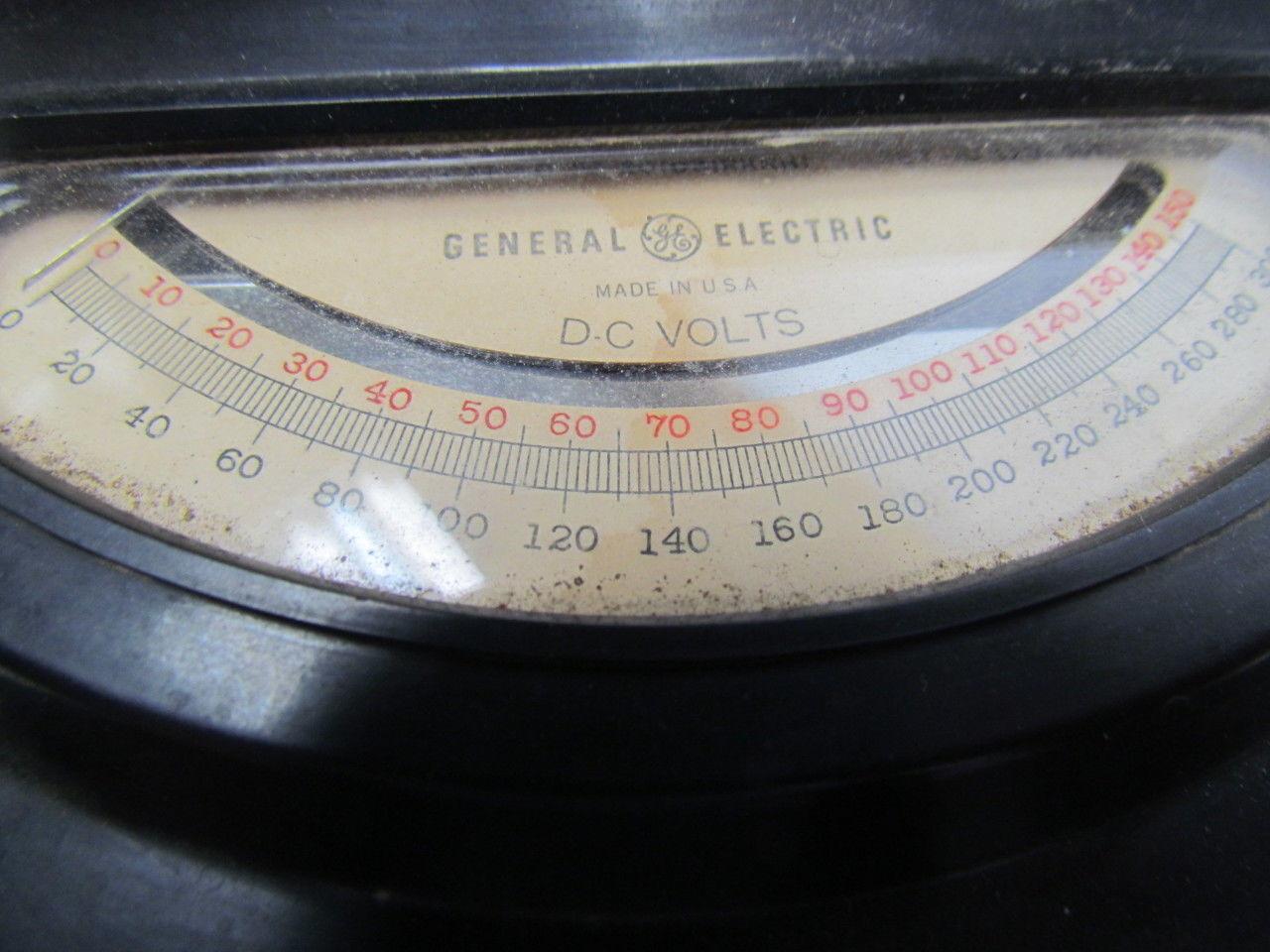 GE General Electric 50-201031RHRH1 DC Voltmeter 150 & 300 Volt Scales Type DP-9