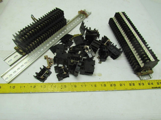 IDEC Mixed Lot of Terminal Blocks With Rails and End Caps