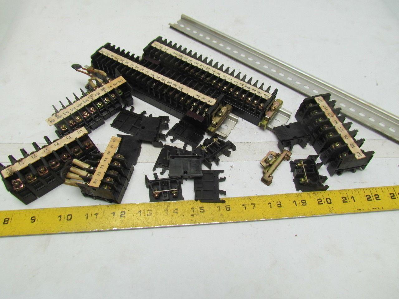 IDEC Mixed Lot of Terminal Blocks With Rails and End Caps