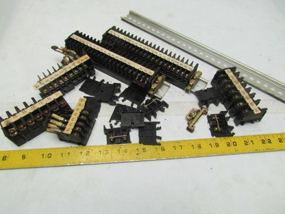 IDEC Mixed Lot of Terminal Blocks With Rails and End Caps