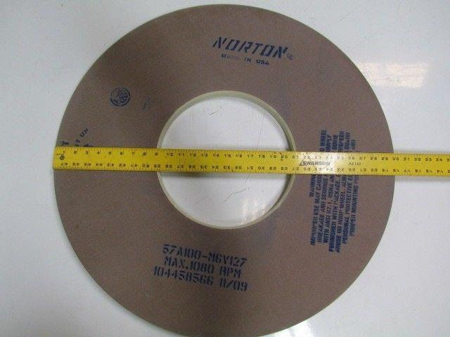 Norton 57A100M6V127 Grinding Wheel 30"Dia 12"Arbor 15/16"Thick 1080RPM Fine Grit