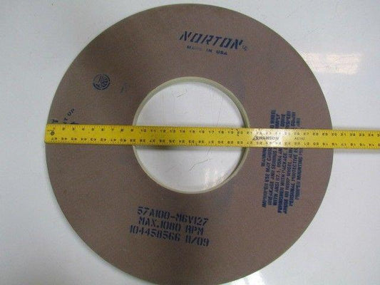 Norton 57A100M6V127 Grinding Wheel 30"Dia 12"Arbor 15/16"Thick 1080RPM Fine Grit