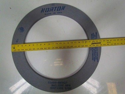 Norton 53A60-N6V127 24"X1"X18" Grinding Wheel 1355 RPM Medium Grit Grey 18"Arbor