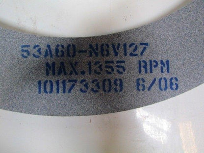 Norton 53A60-N6V127 24"X1"X18" Grinding Wheel 1355 RPM Medium Grit Grey 18"Arbor
