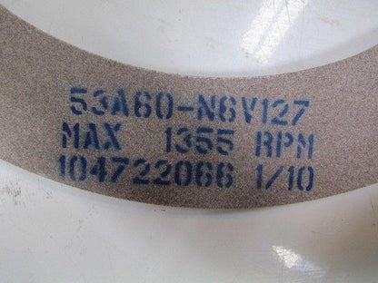 Norton 53A60-N6V127 Grinding Wheel 24"X.750"X18" Arbor 1355Max RPM 60 Grit