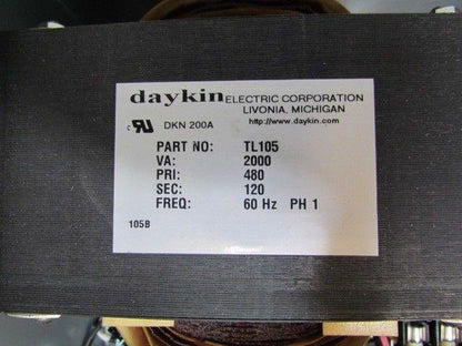 Daykin GPFS-01 Enclosed Transformer Disconnect 2000VA 480V Pri 120V Sec 1PH