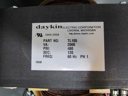 Daykin GPFS-01 Enclosed Transformer Disconnect 2000VA 480V Pri 120V Sec 1PH