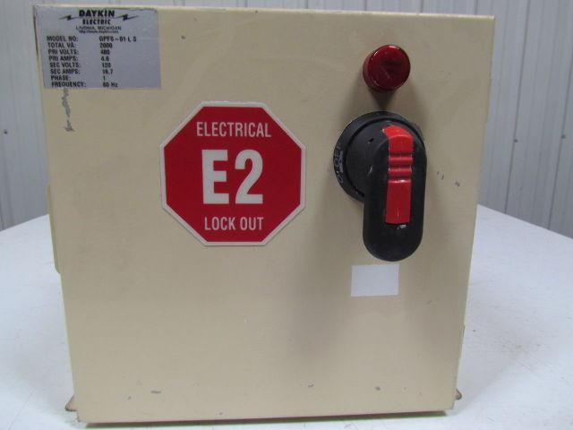 Daykin GPFS-01 LS Enclosed Transformer Disconnect 480V Pri 120 Sec. 1PH 2000VA