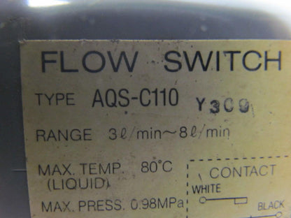 Saginomiya AQS-C110 Flow Switch Range 3L/Min-8L/Min Max Temp 80° 850VA 1/2" NPT