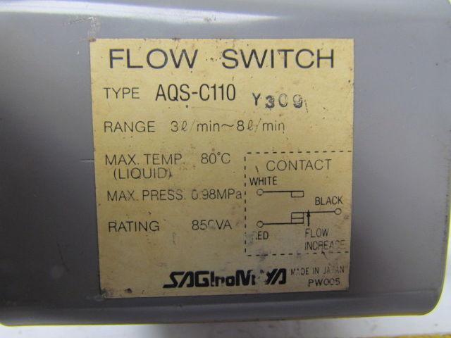 Saginomiya AQS-C110 Flow Switch Range 3L/Min-8L/Min Max Temp 80° 850VA 1/2" NPT