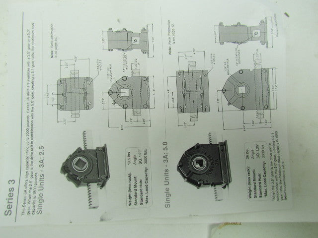 Power Components 3A 2.5SQ1-1/4HK Power Lift Actuator 1500lb. cap. powerhead