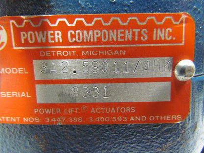 Power Components 3A 2.5SQ1-1/4HK Power Lift Actuator 1500lb. cap. powerhead