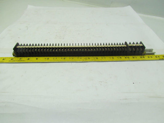 Mibu Denki F15 38 F15 600V Terminal Blocks w/4 F25 Blocks On 18" Long Din Rail
