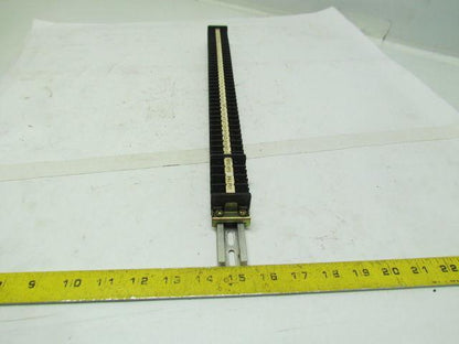 Mibu Denki F15 38 F15 600V Terminal Blocks w/4 F25 Blocks On 18" Long Din Rail