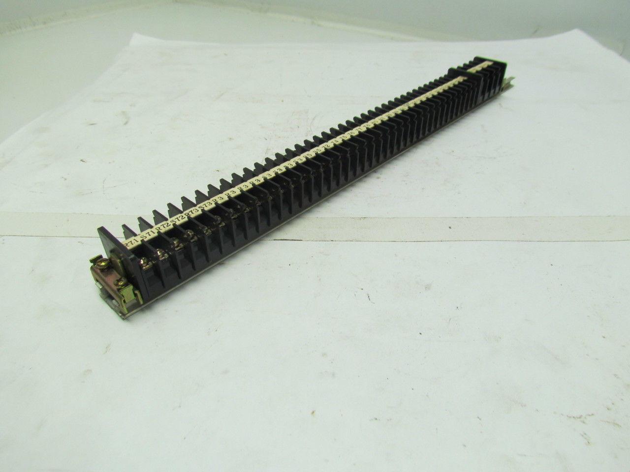 Mibu Denki F15 38 F15 600V Terminal Blocks w/4 F25 Blocks On 18" Long Din Rail