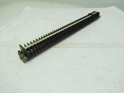 Mibu Denki F15 38 F15 600V Terminal Blocks w/4 F25 Blocks On 18" Long Din Rail