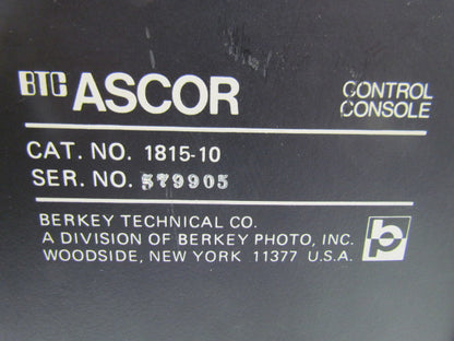 BTC Ascor 1815-10 Quad Integrator Control Console Photo Photography