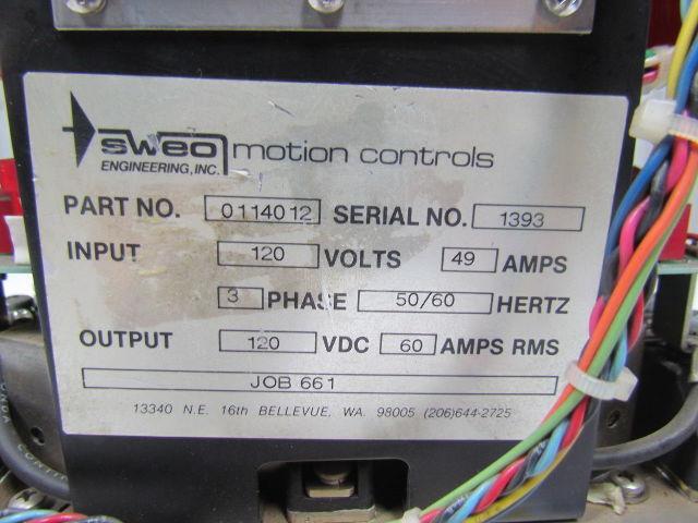 Sweo Engineering 0114012 Spindle Drive Assembly 120V 49AMPS 3PH Input