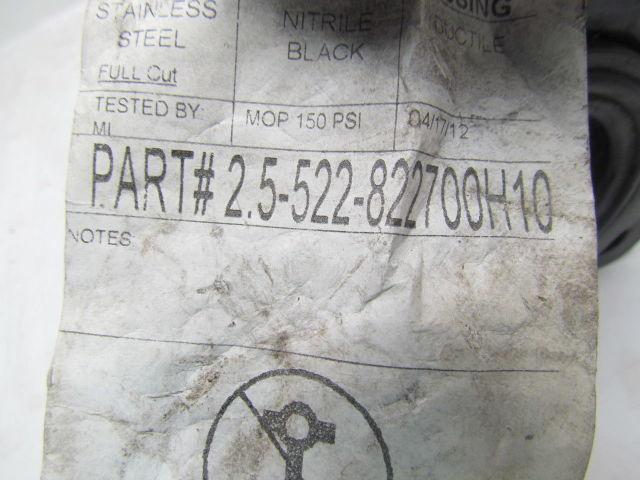 Sure Seal 2.5-522-822700H 2.5" Butterfly Valve Full Cut Nitrile Black Seal