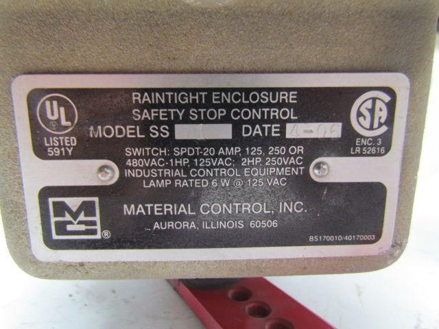 Material Control SS-1 Safety Stop Emergency Switch Aluminum 125-480VAC 20AMP