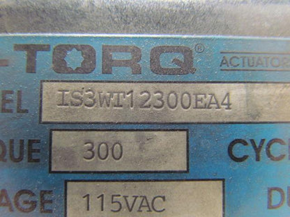 Bi-Torq IS3WT12300EA4 Actuator w/3 Way 1-1/4"NPT Valve 115VAC 300In/Lbs Torque