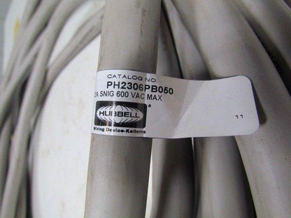 Hubbell PH2306PB050 50' Male/Female Double Ended Cable Assembly 20A 6 Pole 600V