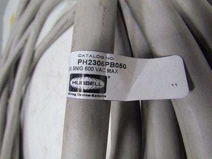 Hubbell PH2306PB050 50' Male/Female Double Ended Cable Assembly 20A 6 Pole 600V