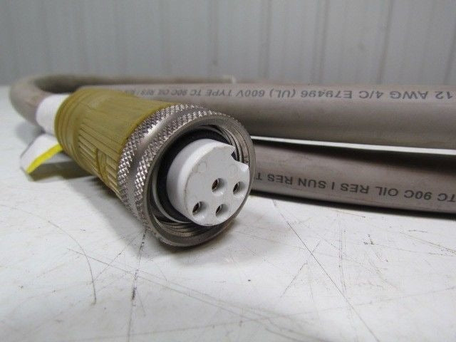 Hubbell PH2304PB010 10' Male/Female Double Ended Cable Assembly 20A 4 Pole 600V