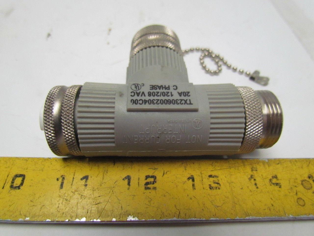 Hubbell TX2306002304C00 Tee Connector 20A 120/208VAC C Phase