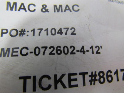 MEC-072602-4-12' 12' Double Ended 10 Pin Male/Female Connector Cable Assembly