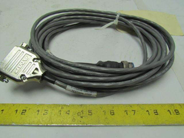 Testron T-15840-CBL-21 Printer Cable Assembly 25 Pin Male Flat 6 Pin Male Round