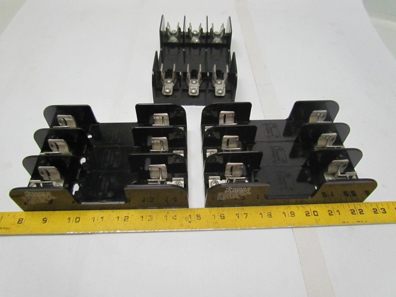 Gould 60318R Fuse Block/Holder 600V 30A Class R Fuse 3 Pole Lot of 3